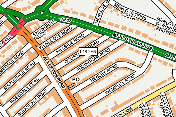 L18 2EN map - OS OpenMap – Local (Ordnance Survey)