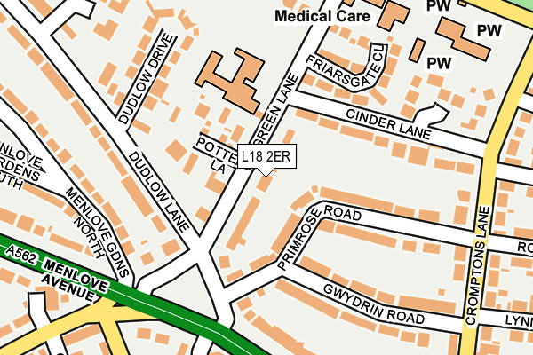 L18 2ER map - OS OpenMap – Local (Ordnance Survey)