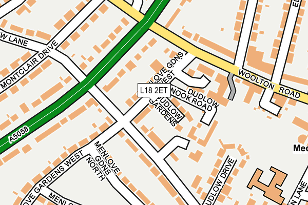 L18 2ET map - OS OpenMap – Local (Ordnance Survey)