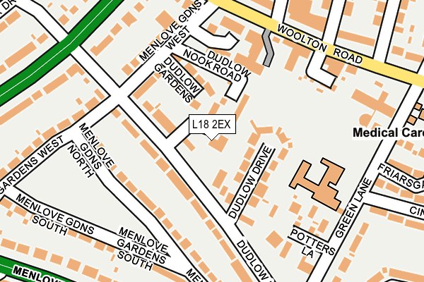 L18 2EX map - OS OpenMap – Local (Ordnance Survey)