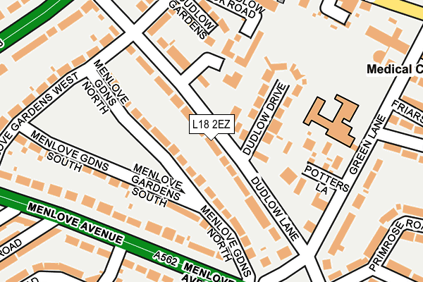 L18 2EZ map - OS OpenMap – Local (Ordnance Survey)