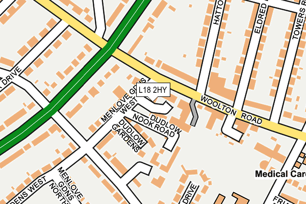 L18 2HY map - OS OpenMap – Local (Ordnance Survey)