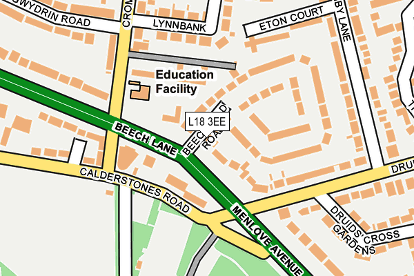 L18 3EE map - OS OpenMap – Local (Ordnance Survey)