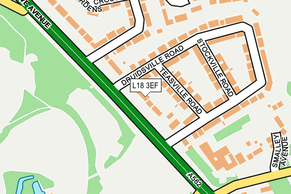 L18 3EF map - OS OpenMap – Local (Ordnance Survey)