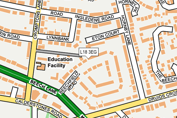 L18 3EG map - OS OpenMap – Local (Ordnance Survey)
