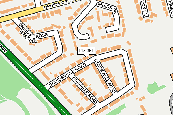 L18 3EL map - OS OpenMap – Local (Ordnance Survey)