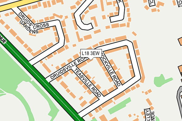 L18 3EW map - OS OpenMap – Local (Ordnance Survey)