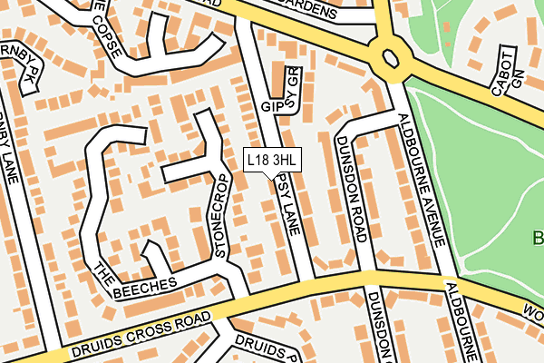 L18 3HL map - OS OpenMap – Local (Ordnance Survey)
