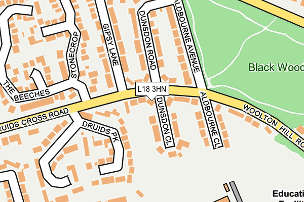 L18 3HN map - OS OpenMap – Local (Ordnance Survey)