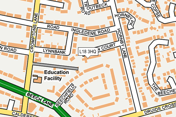 L18 3HQ map - OS OpenMap – Local (Ordnance Survey)