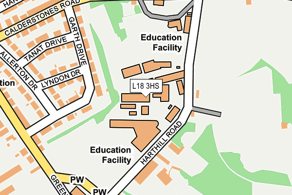 L18 3HS map - OS OpenMap – Local (Ordnance Survey)