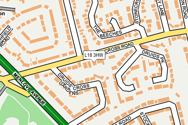 L18 3HW map - OS OpenMap – Local (Ordnance Survey)
