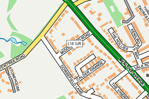 L18 3JR map - OS OpenMap – Local (Ordnance Survey)