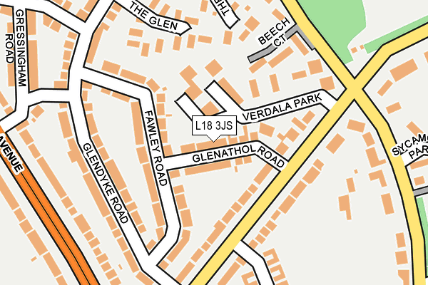 L18 3JS map - OS OpenMap – Local (Ordnance Survey)
