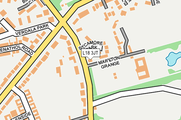 L18 3JT map - OS OpenMap – Local (Ordnance Survey)