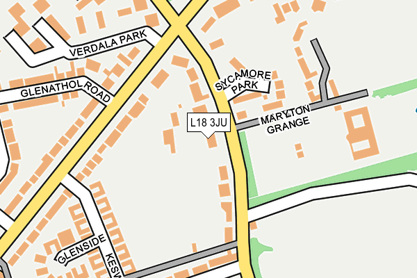L18 3JU map - OS OpenMap – Local (Ordnance Survey)