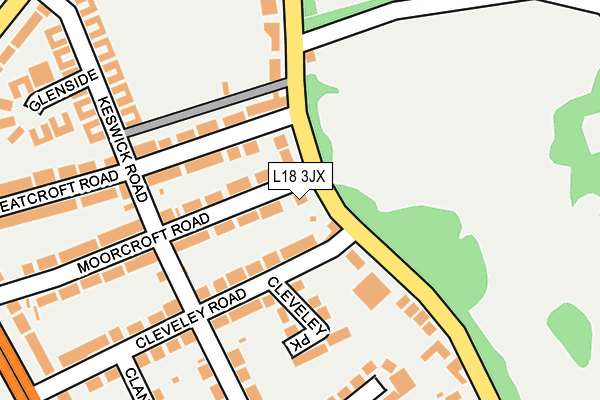 L18 3JX map - OS OpenMap – Local (Ordnance Survey)