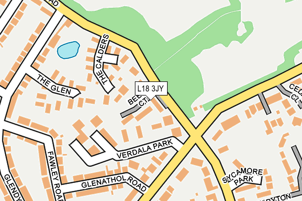L18 3JY map - OS OpenMap – Local (Ordnance Survey)