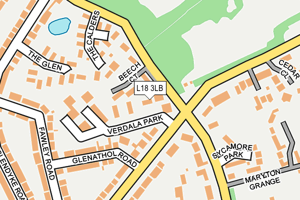 L18 3LB map - OS OpenMap – Local (Ordnance Survey)