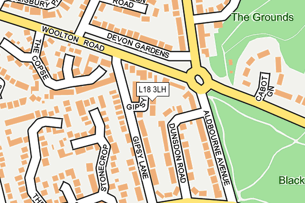 L18 3LH map - OS OpenMap – Local (Ordnance Survey)