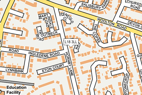 L18 3LL map - OS OpenMap – Local (Ordnance Survey)