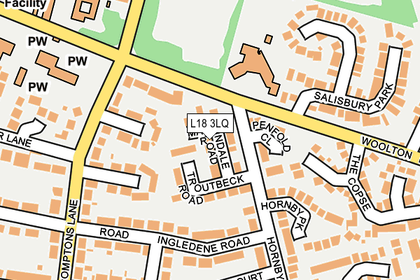 L18 3LQ map - OS OpenMap – Local (Ordnance Survey)