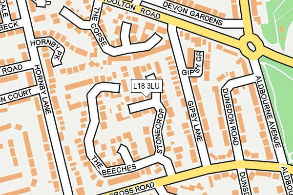 L18 3LU map - OS OpenMap – Local (Ordnance Survey)