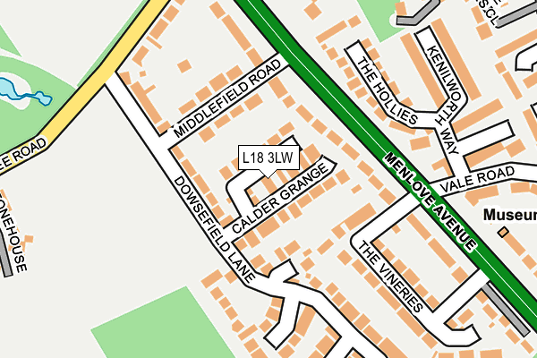 L18 3LW map - OS OpenMap – Local (Ordnance Survey)