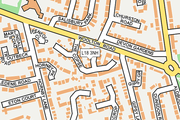 L18 3NH map - OS OpenMap – Local (Ordnance Survey)