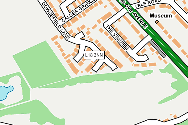 L18 3NN map - OS OpenMap – Local (Ordnance Survey)