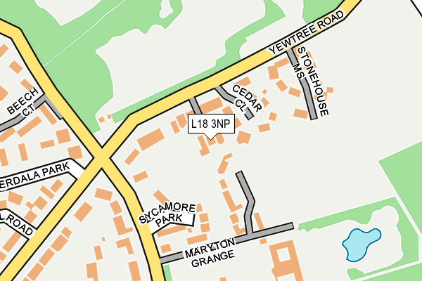 L18 3NP map - OS OpenMap – Local (Ordnance Survey)