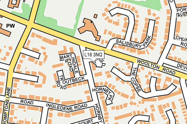 L18 3NQ map - OS OpenMap – Local (Ordnance Survey)