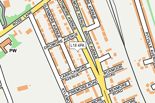 L18 4PA map - OS OpenMap – Local (Ordnance Survey)