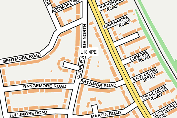 L18 4PE map - OS OpenMap – Local (Ordnance Survey)
