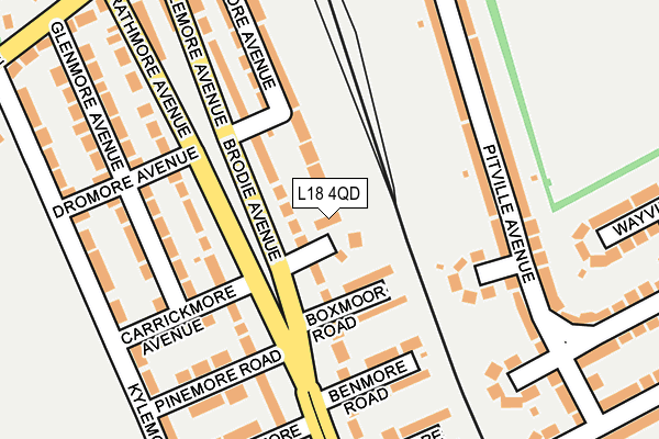 L18 4QD map - OS OpenMap – Local (Ordnance Survey)
