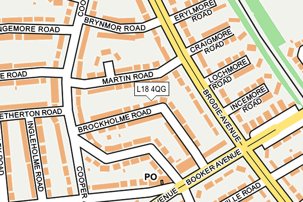 L18 4QG map - OS OpenMap – Local (Ordnance Survey)