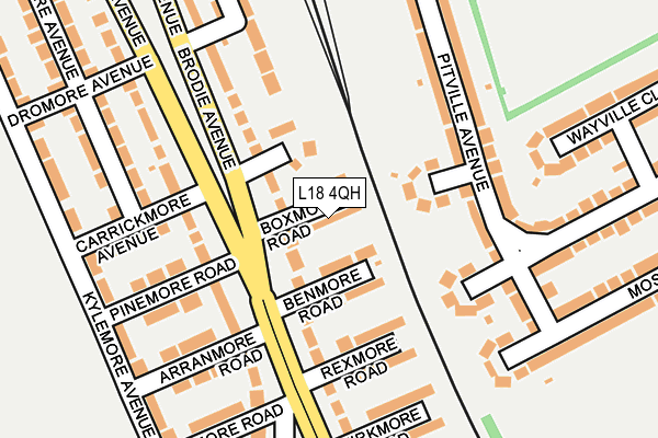 L18 4QH map - OS OpenMap – Local (Ordnance Survey)