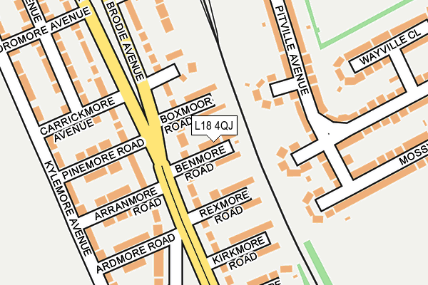 L18 4QJ map - OS OpenMap – Local (Ordnance Survey)