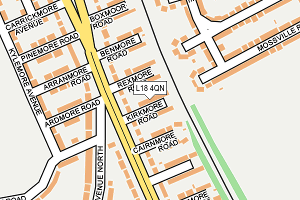 L18 4QN map - OS OpenMap – Local (Ordnance Survey)