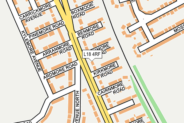 L18 4RF map - OS OpenMap – Local (Ordnance Survey)