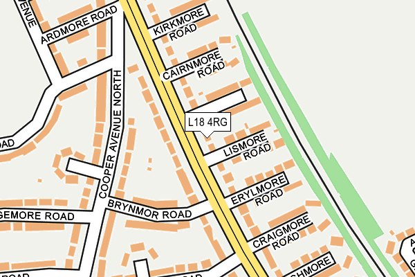 L18 4RG map - OS OpenMap – Local (Ordnance Survey)