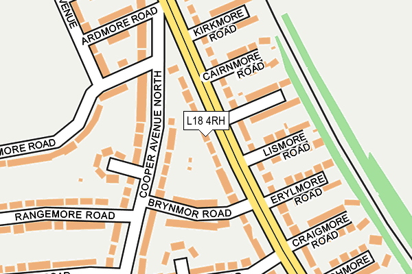 L18 4RH map - OS OpenMap – Local (Ordnance Survey)