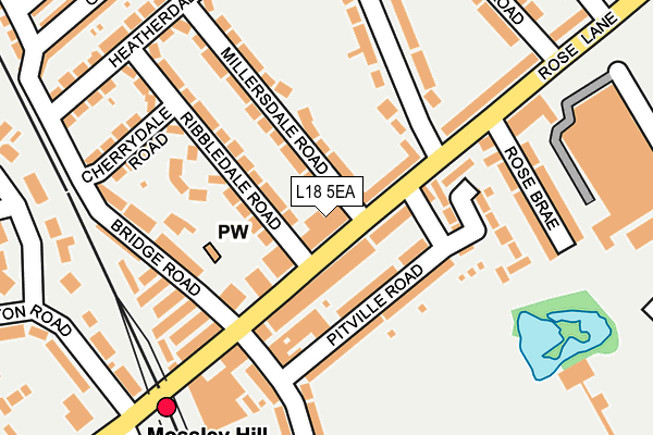 L18 5EA map - OS OpenMap – Local (Ordnance Survey)