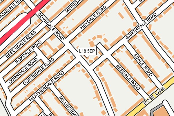 L18 5EP map - OS OpenMap – Local (Ordnance Survey)