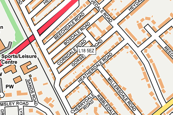 L18 5EZ map - OS OpenMap – Local (Ordnance Survey)