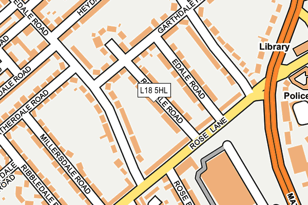 L18 5HL map - OS OpenMap – Local (Ordnance Survey)