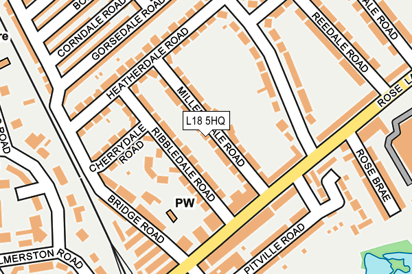 L18 5HQ map - OS OpenMap – Local (Ordnance Survey)