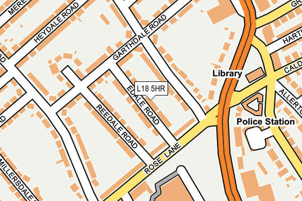 L18 5HR map - OS OpenMap – Local (Ordnance Survey)