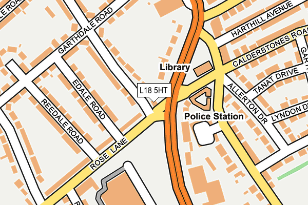 L18 5HT map - OS OpenMap – Local (Ordnance Survey)