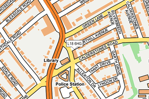 L18 6HG map - OS OpenMap – Local (Ordnance Survey)